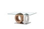 DKD Home Decor Mesa Centro Moderno Blanco Transparente Cristal y MDF 60 x 45 x 110 cm