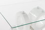 DKD Home Decor Mesa Centro Moderno Blanco Transparente Cristal y MDF 60 x 45 x 110 cm