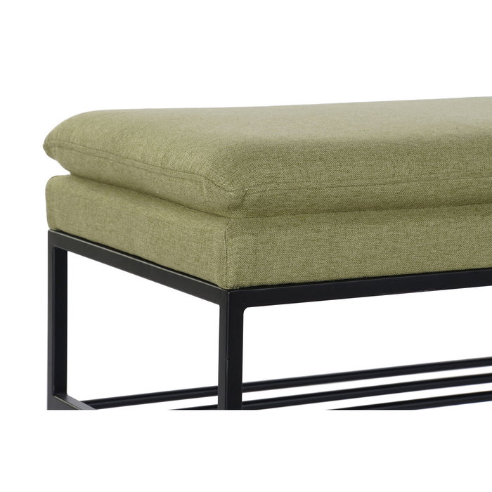 Butaca Pie de Cama DKD Home Decor Negro Verde Poliéster Hierro (80 x 36 x 35 cm)