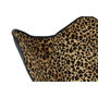 DKD Home Decor Silla de Metal y Piel Estampado Leopardo Negro