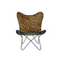 DKD Home Decor Silla de Metal y Piel Estampado Leopardo Negro