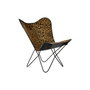 DKD Home Decor Silla de Metal y Piel Estampado Leopardo Negro