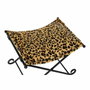 DKD Home Decor Reposapiés de Metal y Piel Leopardo Marrón