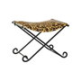 DKD Home Decor Reposapiés de Metal y Piel Leopardo Marrón