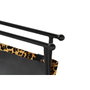 DKD Home Decor Reposapiés de Metal y Piel Leopardo Marrón