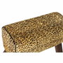 DKD Home Decor Reposapiés Colonial Marrón Negro Madera Piel 67 x 51 x 30 cm