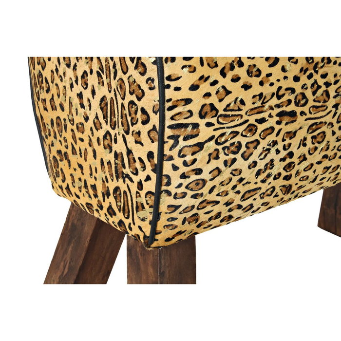 DKD Home Decor Reposapiés Colonial Marrón Negro Madera Piel 67 x 51 x 30 cm DKD Home Decor Reposapiés Colonial Marrón Negro Madera Piel 67 x 51 x 30 cm