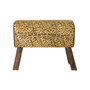 DKD Home Decor Reposapiés Colonial Marrón Negro Madera Piel 67 x 51 x 30 cm