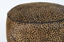 DKD Home Decor Reposapiés Colonial Leopardo Marrón Negro Piel 46 x 50 x 46 cm