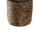 DKD Home Decor Sujetapuertas Colonial 19 x 19 x 19 cm con Detalle Leopardo en Piel y Cuerda