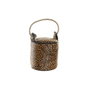 DKD Home Decor Sujetapuertas Piel y Cuerda Leopardo 19x19x19 cm