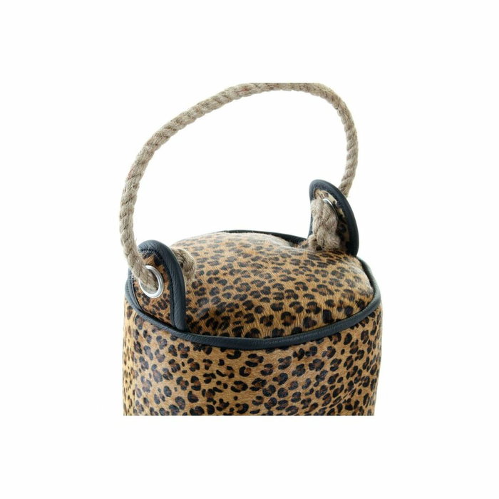 DKD Home Decor Sujetapuertas Piel y Cuerda Leopardo 19x19x19 cm DKD Home Decor Sujetapuertas Piel y Cuerda Leopardo 19x19x19 cm
