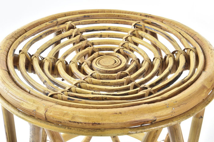 DKD Home Decor Mesita Auxiliar Tropical Handi Marron Ratan 38 x 38 x 41.7 cm