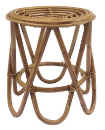 DKD Home Decor Mesita Auxiliar de Ratán 38x38x41,7 Marrón Natural