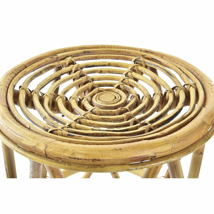 DKD Home Decor Mesita Auxiliar de Ratán 38x38x41,7 Marrón Natural