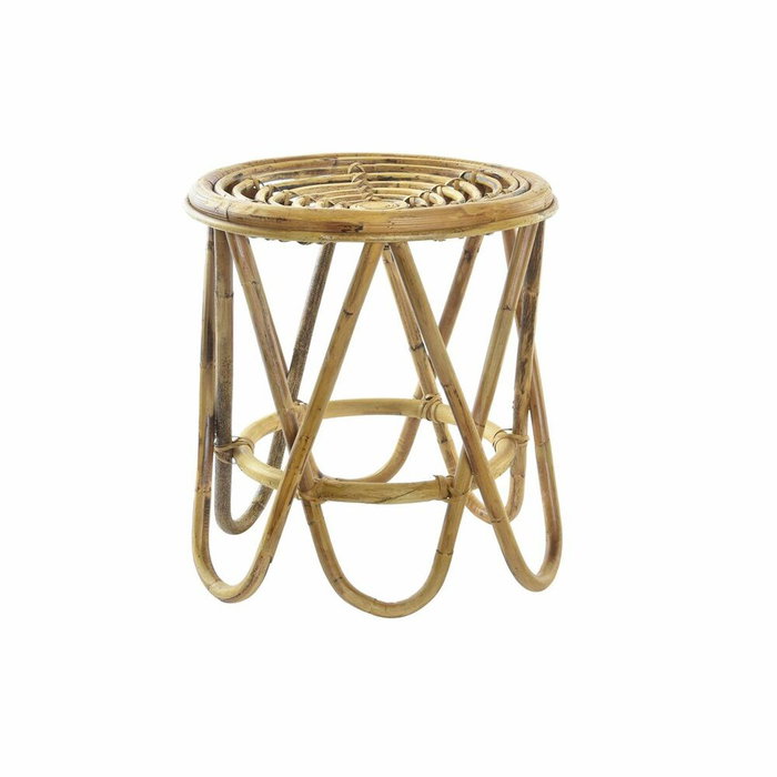 DKD Home Decor Mesita Auxiliar de Ratán 38x38x41,7 Marrón Natural