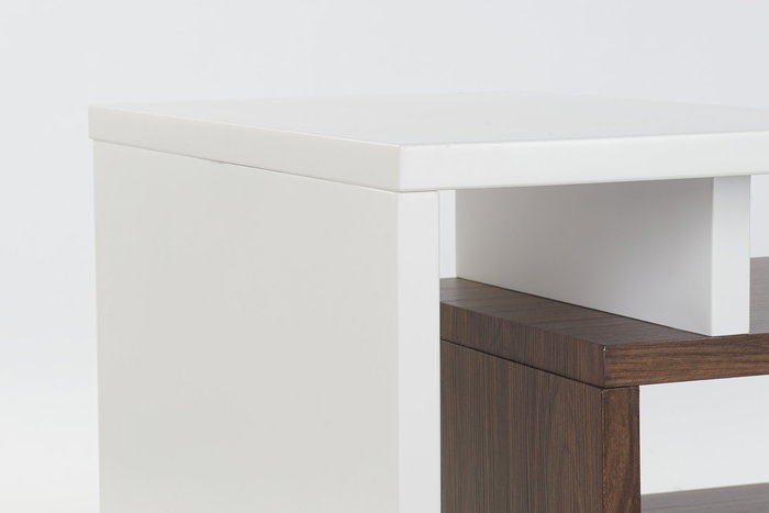 DKD Home Decor Mueble TV Moderno Blanco Marrón de MDF 110x60x58 cm con 1 Estantería Desmontable DKD Home Decor Mueble TV Moderno Blanco Marrón de MDF 110x60x58 cm con 1 Estantería Desmontable