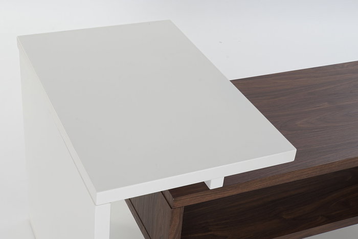 DKD Home Decor Mueble TV Moderno Blanco Marrón de MDF 110x60x58 cm con 1 Estantería Desmontable DKD Home Decor Mueble TV Moderno Blanco Marrón de MDF 110x60x58 cm con 1 Estantería Desmontable