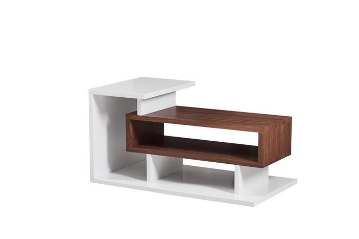 DKD Home Decor Mueble TV Moderno Blanco Marrón de MDF 110x60x58 cm con 1 Estantería Desmontable DKD Home Decor Mueble TV Moderno Blanco Marrón de MDF 110x60x58 cm con 1 Estantería Desmontable