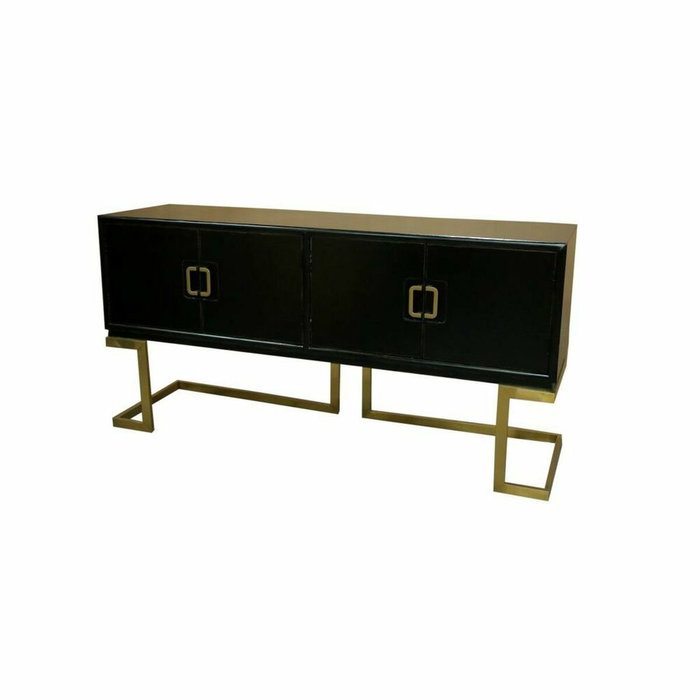 DKD Home Decor Buffet Alamo Negro de Álamo y Metal