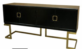 DKD Home Decor Buffet Alamo Negro de Álamo y Metal