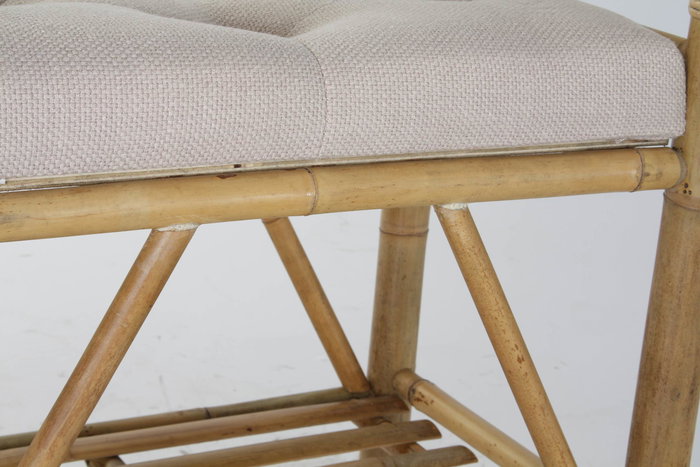 DKD Home Decor Descalzadora Tropical Marron Beige Bambu Algodon 36 x 54 x 55 cm (2 Unidades)