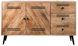 DKD Home Decor Buffet de Mango y Metal 140x40x93 Negro