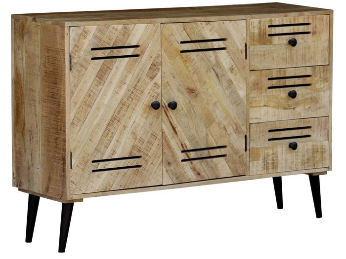 DKD Home Decor Buffet de Mango y Metal 140x40x93 Negro