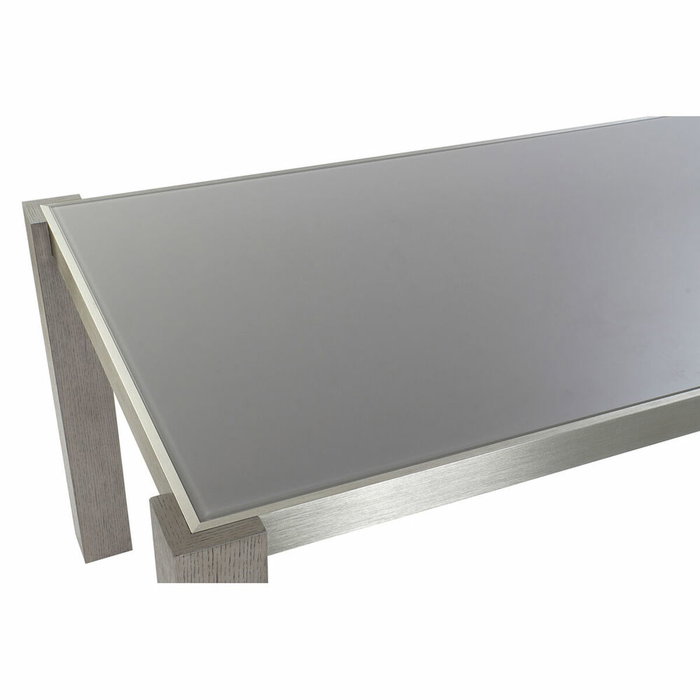 DKD Home Decor Mesa de Comedor Roble y Aluminio con Cristal Gris DKD Home Decor Mesa de Comedor Roble y Aluminio con Cristal Gris