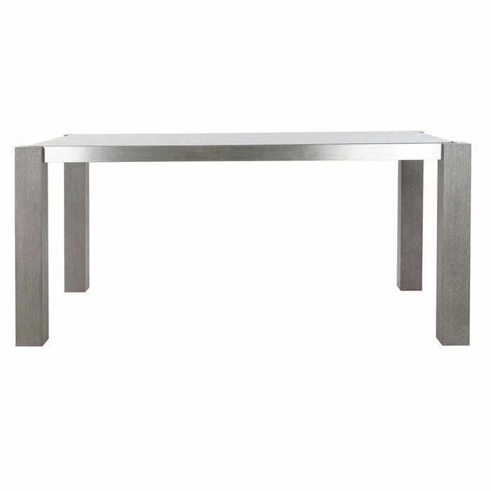 DKD Home Decor Mesa de Comedor Roble y Aluminio con Cristal Gris DKD Home Decor Mesa de Comedor Roble y Aluminio con Cristal Gris
