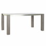 DKD Home Decor Mesa de Comedor Roble y Aluminio con Cristal Gris