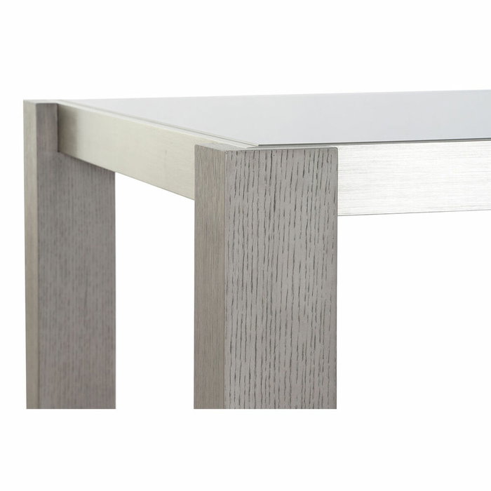 DKD Home Decor Mesa de Comedor Roble y Aluminio con Cristal Gris DKD Home Decor Mesa de Comedor Roble y Aluminio con Cristal Gris
