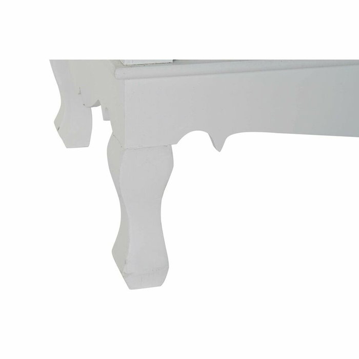 DKD Home Decor Mesa de Centro en Blanco con Cajones y Estantería