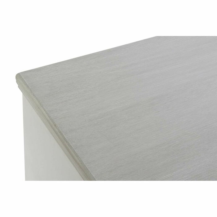 DKD Home Decor Mesa de Centro en Blanco con Cajones y Estantería