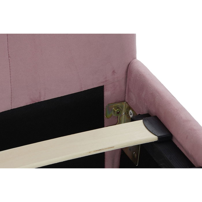 DKD Home Decor Cama Capitoné Rosa 180x200 cm