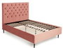DKD Home Decor Cama Capitoné Rosa 180x200 cm