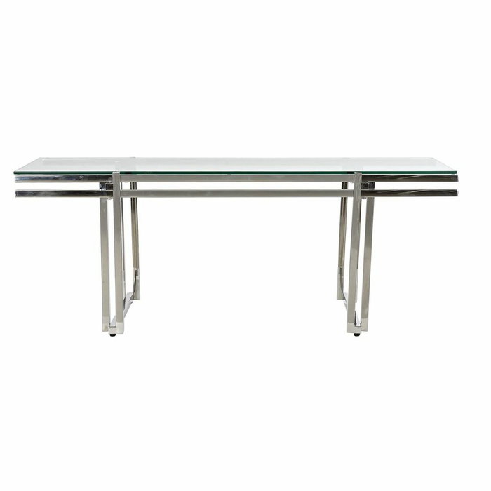 DKD Home Decor Mesa de Centro Inox Cristal Plateado 120x60x45
