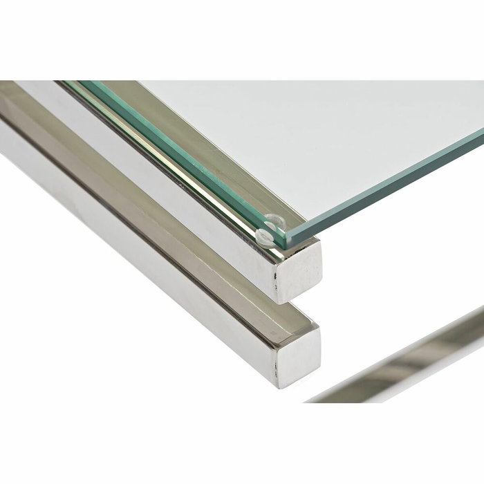 DKD Home Decor Mesa de Centro Inox Cristal Plateado 120x60x45