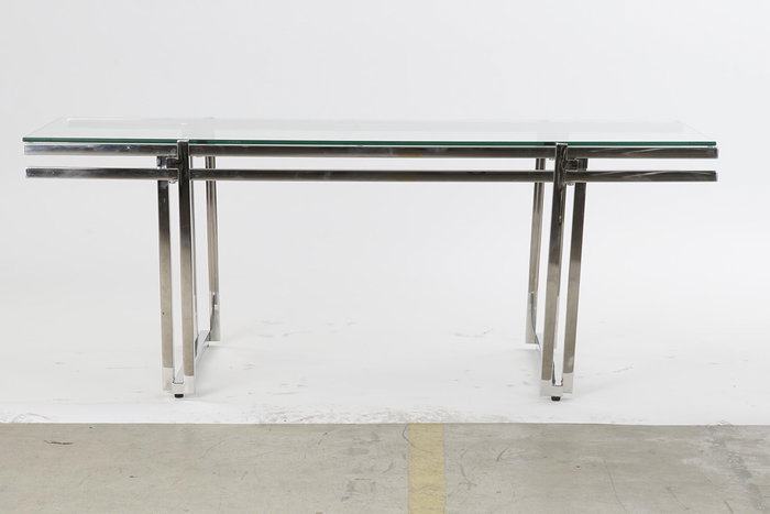 DKD Home Decor Mesa Centro Chic Plateado Cristal 60 x 45 x 120 cm