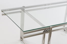 DKD Home Decor Mesa Centro Chic Plateado Cristal 60 x 45 x 120 cm