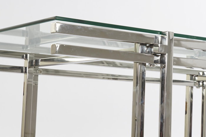 DKD Home Decor Mesa Centro Chic Plateado Cristal 60 x 45 x 120 cm