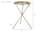 DKD Home Decor Mesita Auxiliar Glam Dorado Laton 47.5 x 64.5 x 47.5 cm
