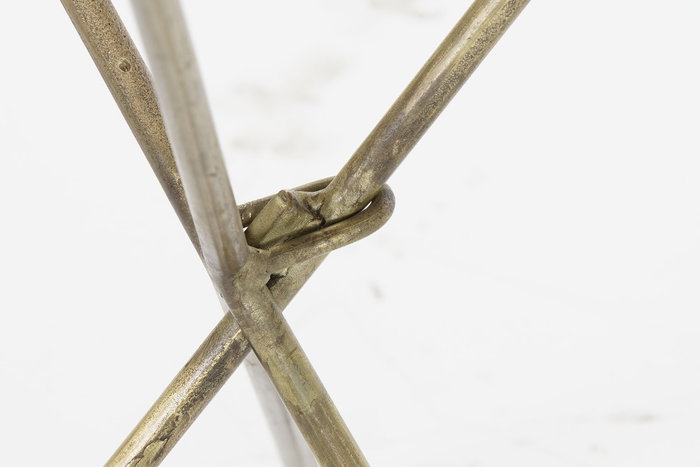 DKD Home Decor Mesita Auxiliar Glam Dorado Laton 47.5 x 64.5 x 47.5 cm