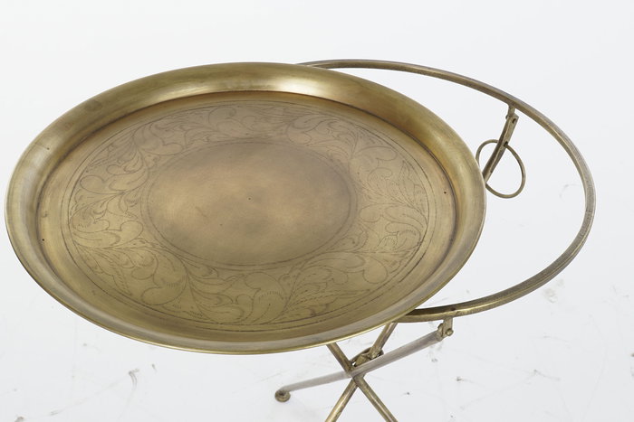 DKD Home Decor Mesita Auxiliar Glam Dorado Laton 47.5 x 64.5 x 47.5 cm