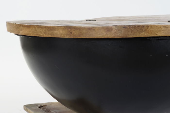 DKD Home Decor Mesa Centro Colonial Negro Natural 76 x 33 x 114 cm