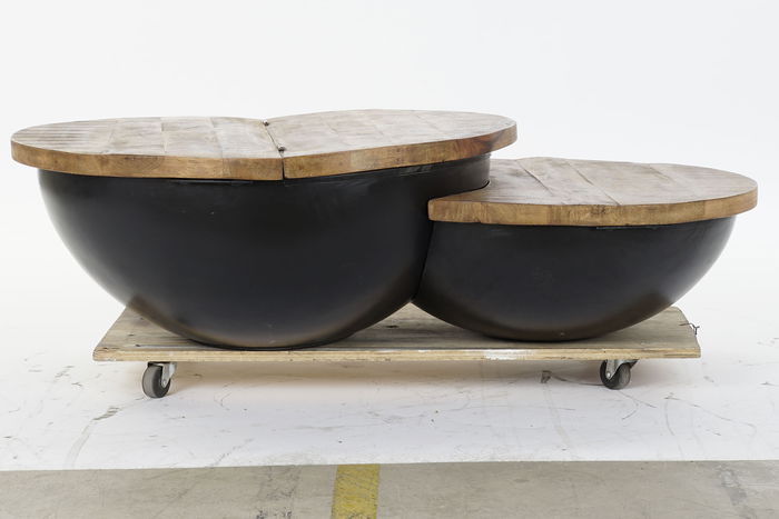 DKD Home Decor Mesa Centro Colonial Negro Natural 76 x 33 x 114 cm