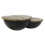 DKD Home Decor Mesa de Centro de Madera Café y Metal Negro