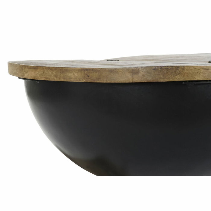 DKD Home Decor Mesa de Centro de Madera Café y Metal Negro