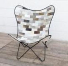DKD Home Decor Silla de Metal y Piel Mariposa