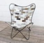 DKD Home Decor Silla de Metal y Piel Mariposa